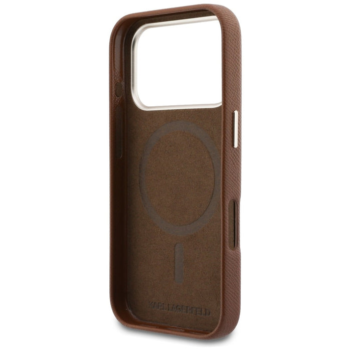 Кейс Karl Lagerfeld Karl Head Logo MagSafe за iPhone 17 Pro Max - кафяв