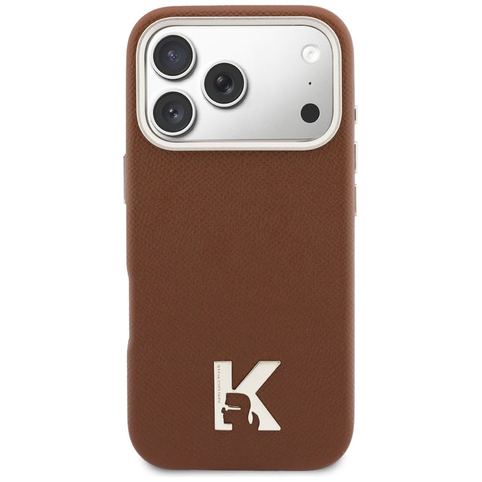 Кейс Karl Lagerfeld Karl Head Logo MagSafe за iPhone 17 Pro Max - кафяв