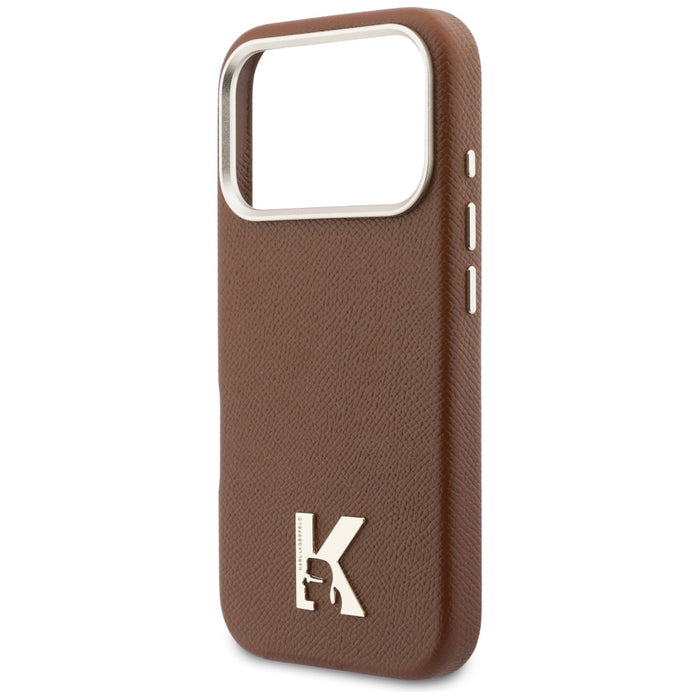 Кейс Karl Lagerfeld Karl Head Logo MagSafe за iPhone 17 Pro Max - кафяв