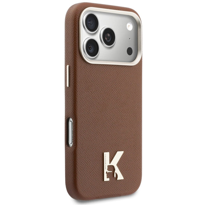 Кейс Karl Lagerfeld Karl Head Logo MagSafe за iPhone 17 Pro Max - кафяв