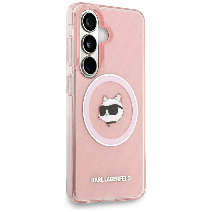 Кейс Karl Lagerfeld IML Repeated Choupette MagSafe за Samsung Galaxy S26 - розов