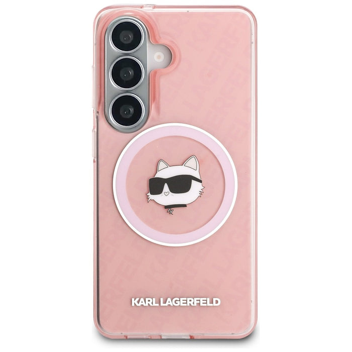 Кейс Karl Lagerfeld IML Repeated Choupette MagSafe за Samsung Galaxy S26 - розов