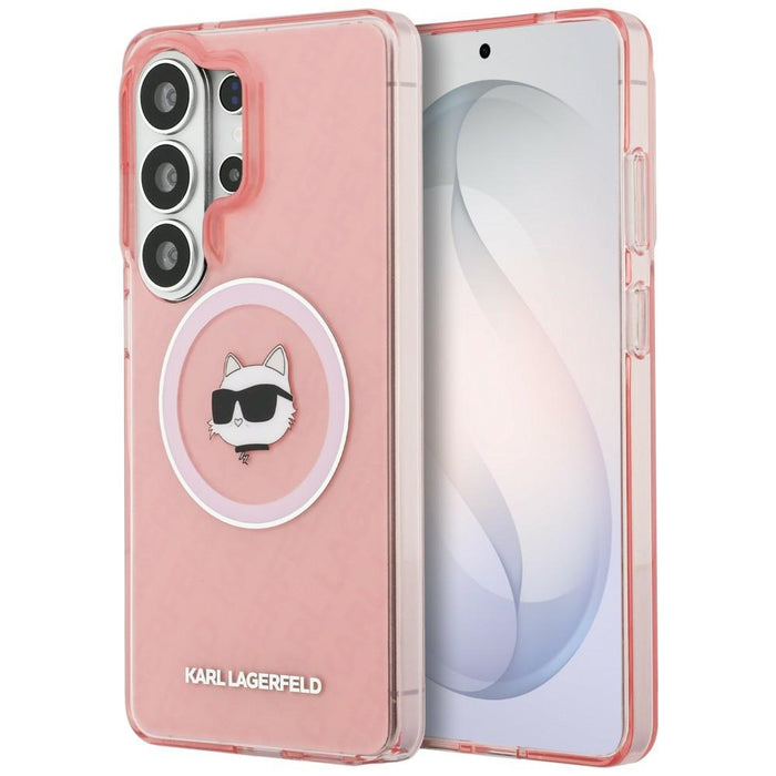 Калъф Karl Lagerfeld IML Repeated Choupette MagSafe за Samsung Galaxy S26 Ultra - розов