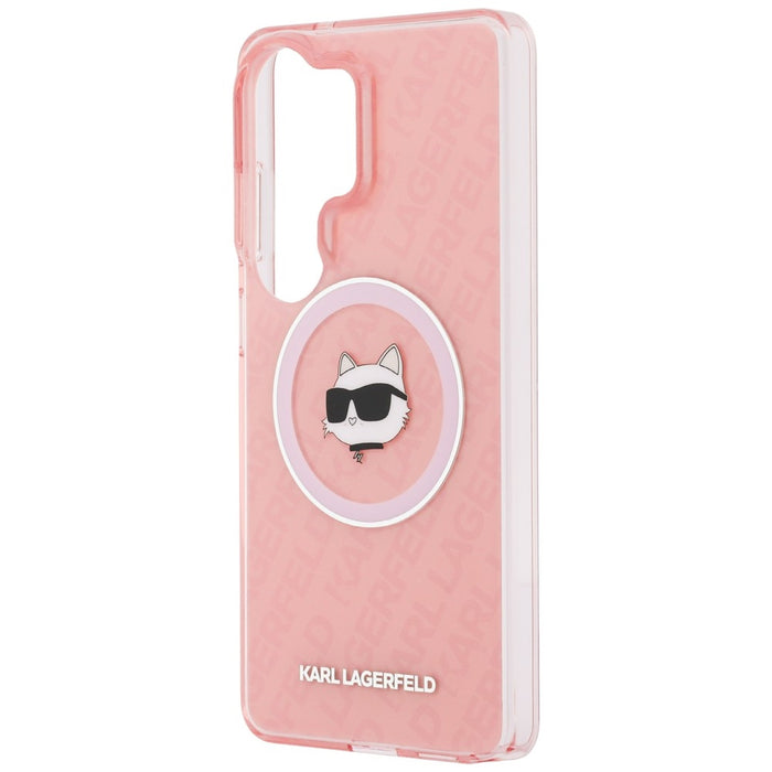 Калъф Karl Lagerfeld IML Repeated Choupette MagSafe за Samsung Galaxy S26 Ultra - розов