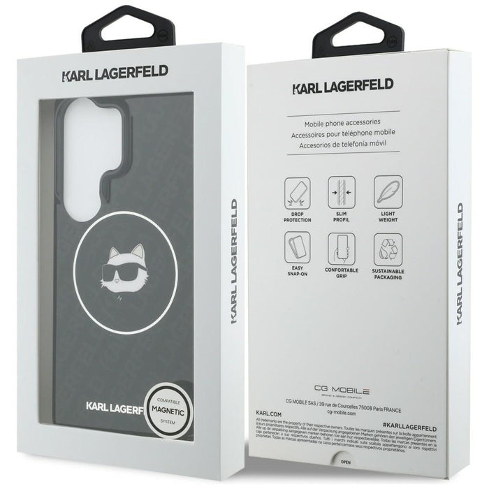 Калъф Karl Lagerfeld IML Repeated Choupette MagSafe за Samsung Galaxy S26 Ultra - черен