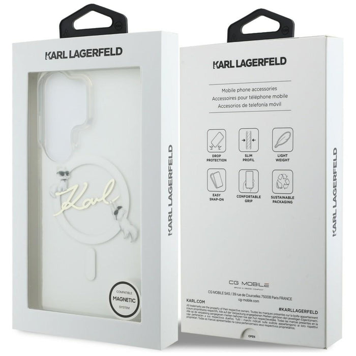 Кейс Karl Lagerfeld IML KC Script MagSafe за Samsung Galaxy S26 Ultra - прозрачен