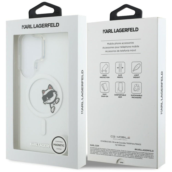 Кейс Karl Lagerfeld IML Peekaboo Choupette MagSafe за Samsung Galaxy S26 Ultra - прозрачен