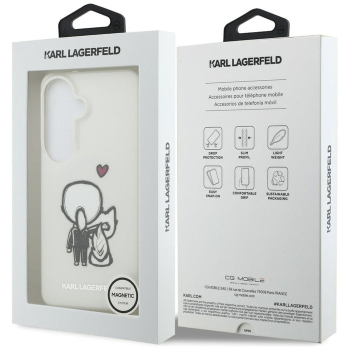 Кейс Karl Lagerfeld IML Karl&Choupette MagSafe за Samsung Galaxy S26 - прозрачен