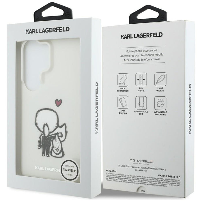 Кейс Karl Lagerfeld IML Karl&Choupette MagSafe за Samsung Galaxy S26 Ultra - прозрачен
