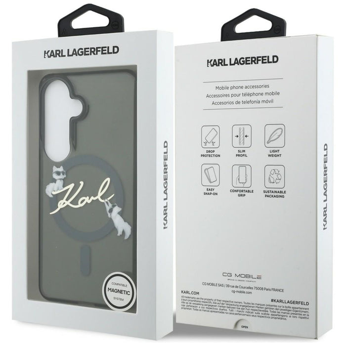 Кейс Karl Lagerfeld IML KC Script MagSafe за Samsung Galaxy S26 - черен
