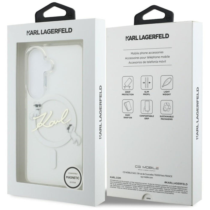 Кейс Karl Lagerfeld IML KC Script MagSafe за Samsung Galaxy S26 Plus - прозрачен