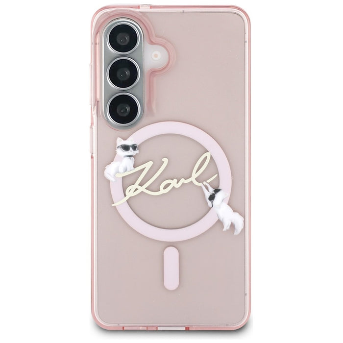 Кейс Karl Lagerfeld IML KC Script MagSafe за Samsung Galaxy S26 - розов