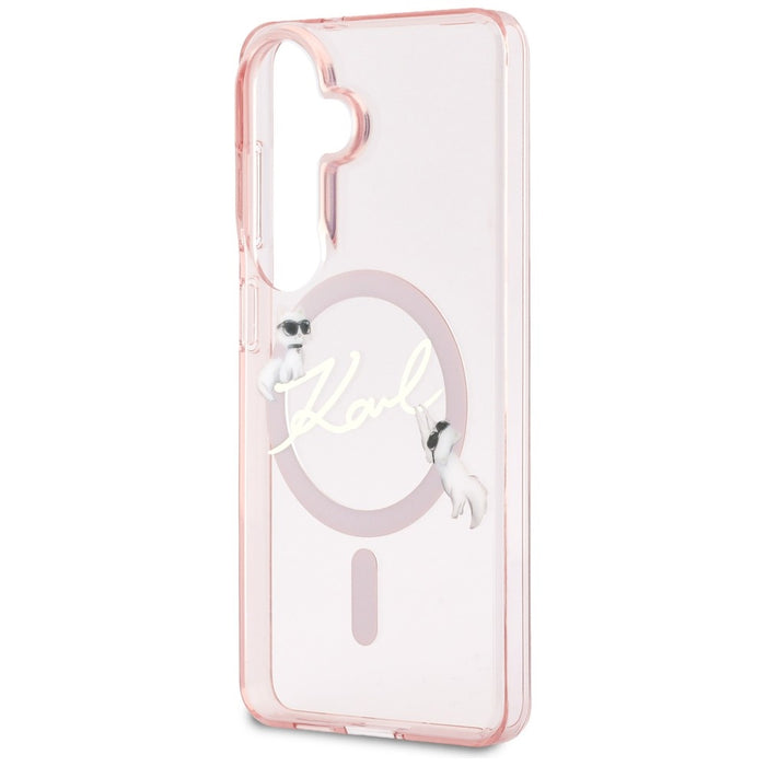 Кейс Karl Lagerfeld IML KC Script MagSafe за Samsung Galaxy S26 - розов