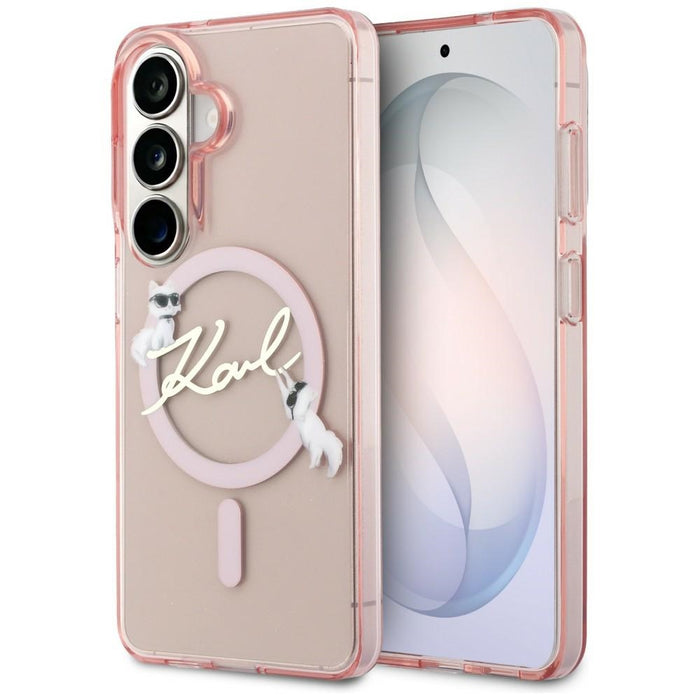 Кейс Karl Lagerfeld IML KC Script MagSafe за Samsung Galaxy S26 - розов