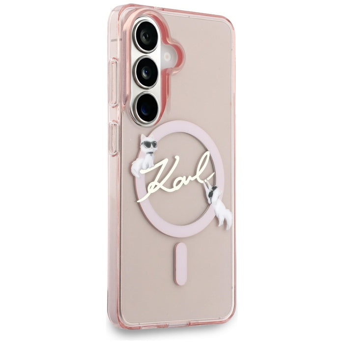 Кейс Karl Lagerfeld IML KC Script MagSafe за Samsung Galaxy S26 - розов