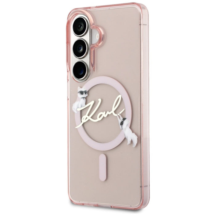 Кейс Karl Lagerfeld IML KC Script MagSafe за Samsung Galaxy S26 - розов