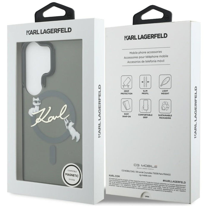 Калъф Karl Lagerfeld IML KC Script MagSafe за Samsung Galaxy S26 Ultra - черен