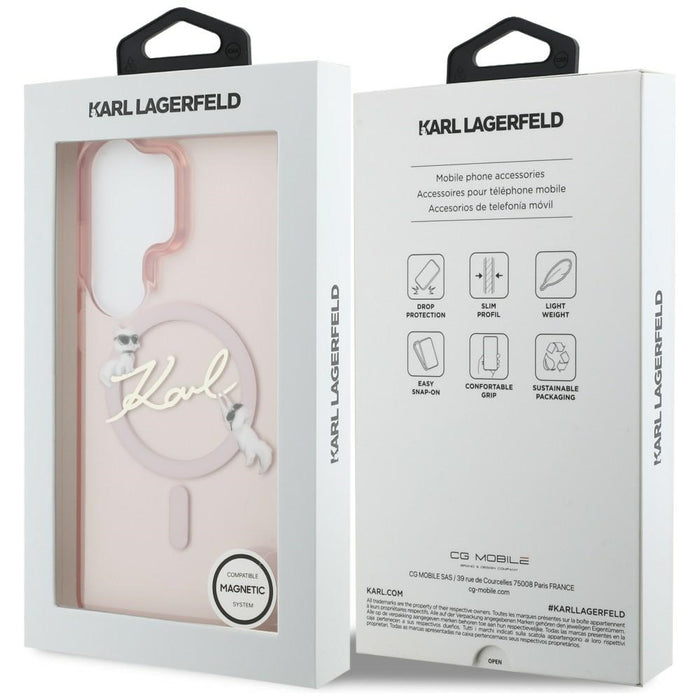 Кейс Karl Lagerfeld IML KC Script MagSafe за Samsung Galaxy S26 Ultra - розов