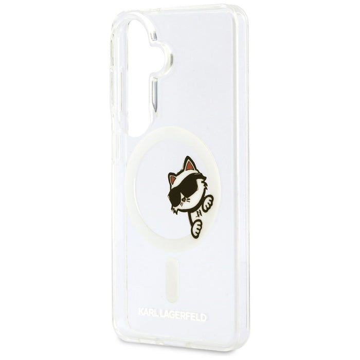 Кейс Karl Lagerfeld IML Peekaboo Choupette MagSafe за Samsung Galaxy S26 Plus - прозрачен