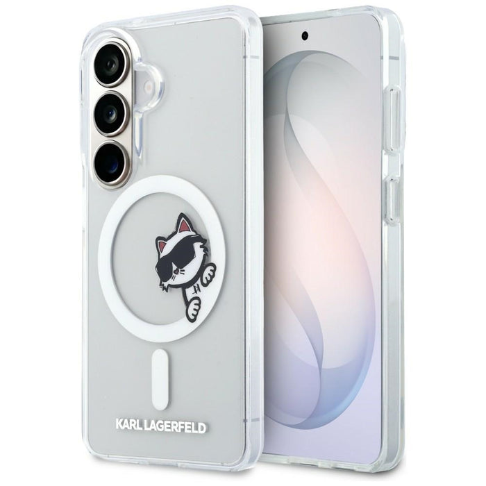 Кейс Karl Lagerfeld IML Peekaboo Choupette MagSafe за Samsung Galaxy S26 Plus - прозрачен