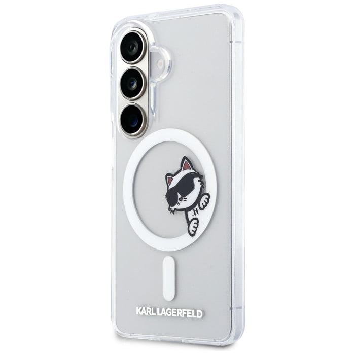 Кейс Karl Lagerfeld IML Peekaboo Choupette MagSafe за Samsung Galaxy S26 Plus - прозрачен