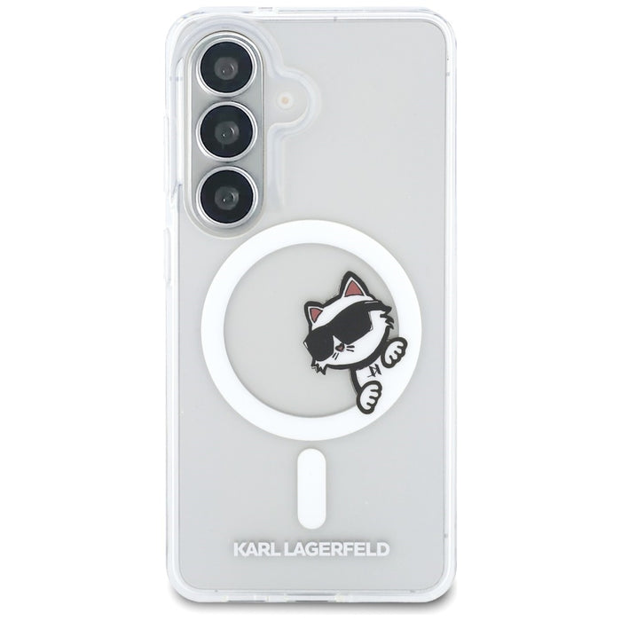 Кейс Karl Lagerfeld IML Peekaboo Choupette MagSafe за Samsung Galaxy S26 Plus - прозрачен