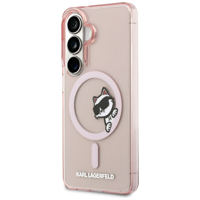 Кейс Karl Lagerfeld IML Peekaboo Choupette MagSafe за Samsung Galaxy S26 - розов