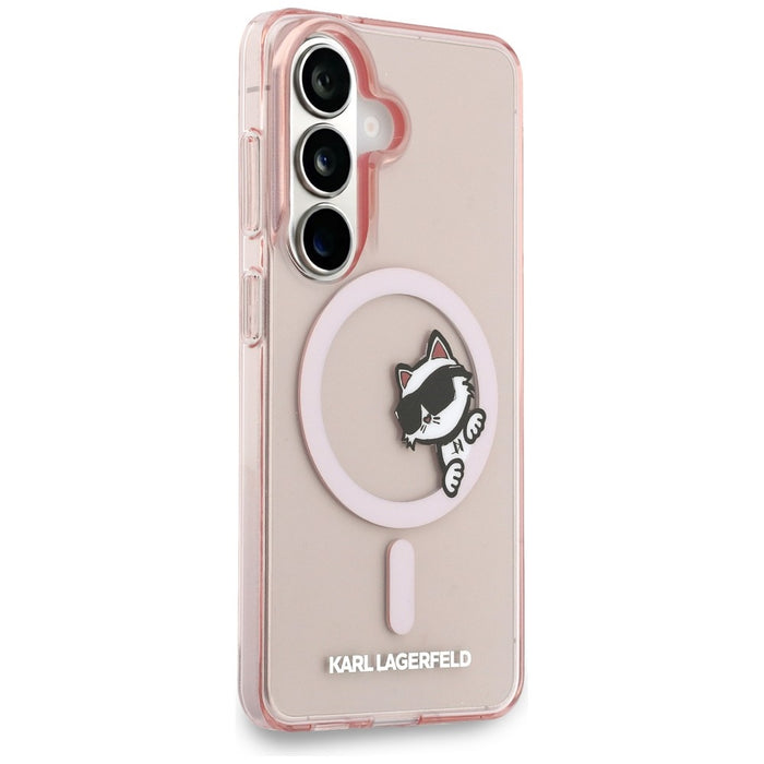 Кейс Karl Lagerfeld IML Peekaboo Choupette MagSafe за Samsung Galaxy S26 - розов