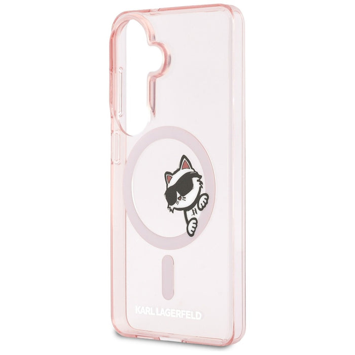 Кейс Karl Lagerfeld IML Peekaboo Choupette MagSafe за Samsung Galaxy S26 - розов