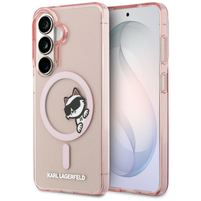 Кейс Karl Lagerfeld IML Peekaboo Choupette MagSafe за Samsung Galaxy S26 - розов