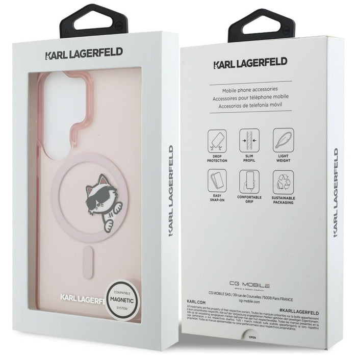 Кейс Karl Lagerfeld IML Peekaboo Choupette MagSafe за Samsung Galaxy S26 Ultra - розов