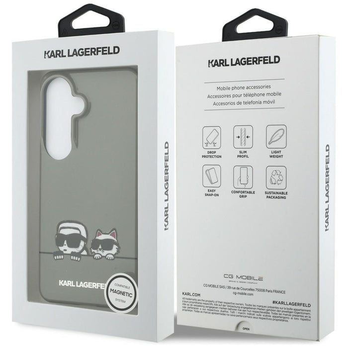Кейс Karl Lagerfeld IML Peekaboo Karl&Choupette MagSafe за Samsung Galaxy S26 - черен