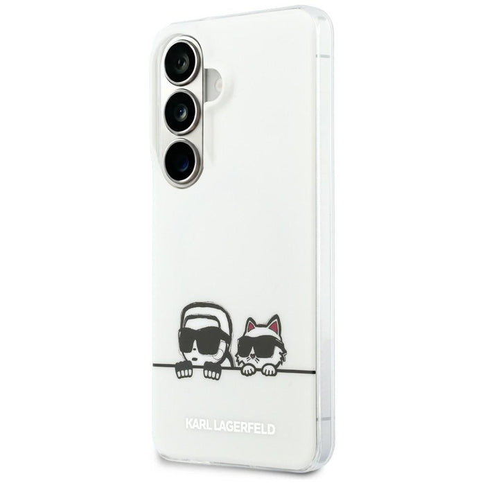 Кейс Karl Lagerfeld IML Peekaboo Karl&Choupette MagSafe за Samsung Galaxy S26 Plus - прозрачен