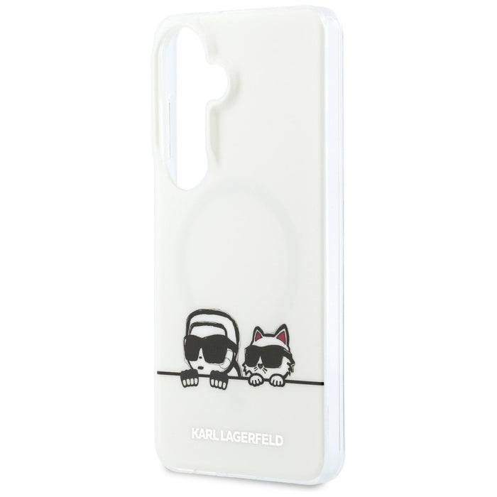 Кейс Karl Lagerfeld IML Peekaboo Karl&Choupette MagSafe за Samsung Galaxy S26 - прозрачен