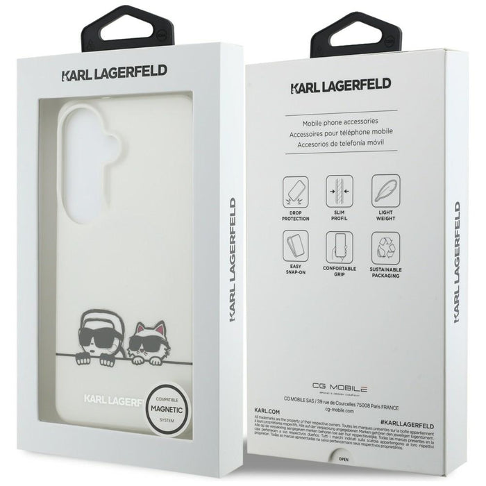 Кейс Karl Lagerfeld IML Peekaboo Karl&Choupette MagSafe за Samsung Galaxy S26 - прозрачен