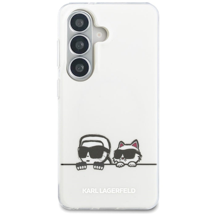 Кейс Karl Lagerfeld IML Peekaboo Karl&Choupette MagSafe за Samsung Galaxy S26 - прозрачен