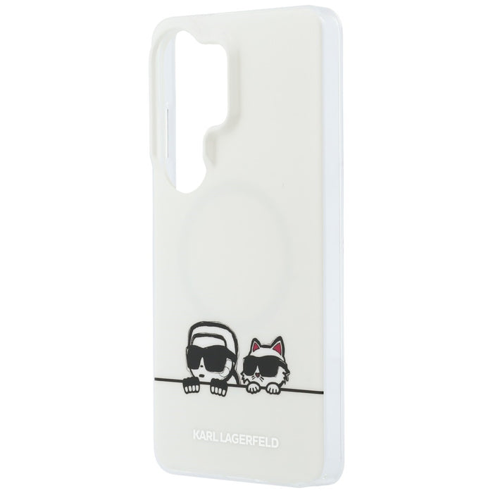 Кейс Karl Lagerfeld IML Peekaboo Karl&Choupette MagSafe за Samsung Galaxy S26 Ultra - прозрачен