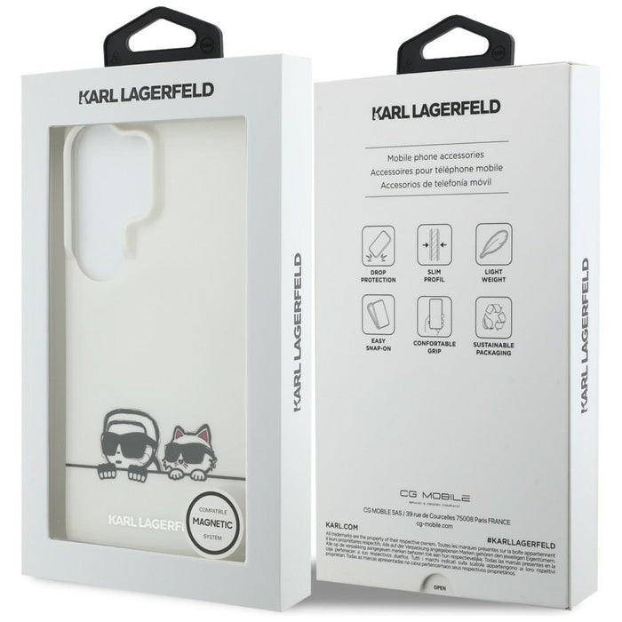 Кейс Karl Lagerfeld IML Peekaboo Karl&Choupette MagSafe за Samsung Galaxy S26 Ultra - прозрачен