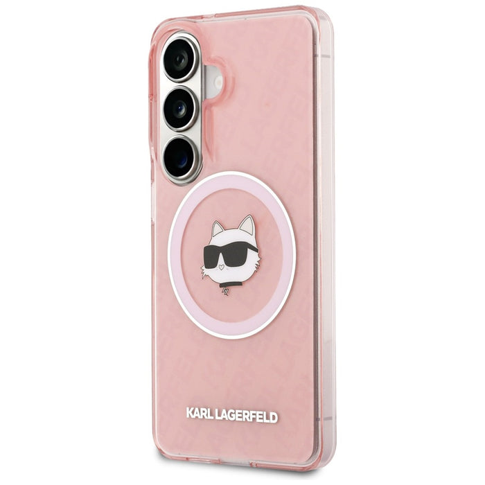 Кейс Karl Lagerfeld IML Repeated Choupette MagSafe за Samsung Galaxy S26 Plus - розов