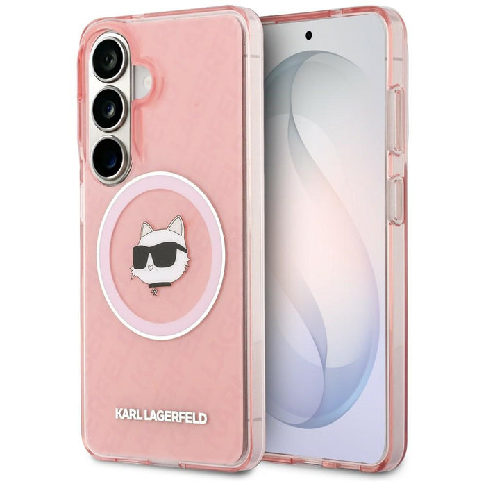 Кейс Karl Lagerfeld IML Repeated Choupette MagSafe за Samsung Galaxy S26 Plus - розов