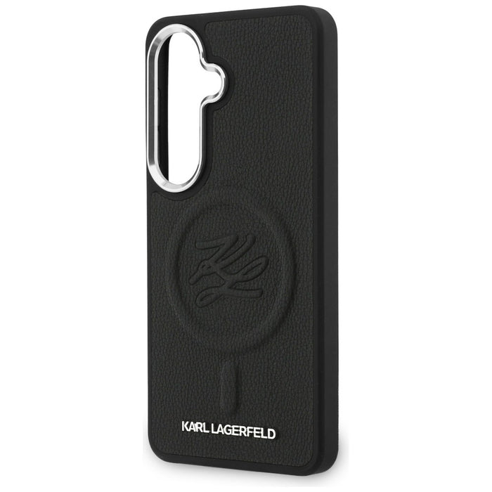 Кейс MagSafe с релефни инициали и пръстен Karl Lagerfeld за Samsung Galaxy S26 - черен