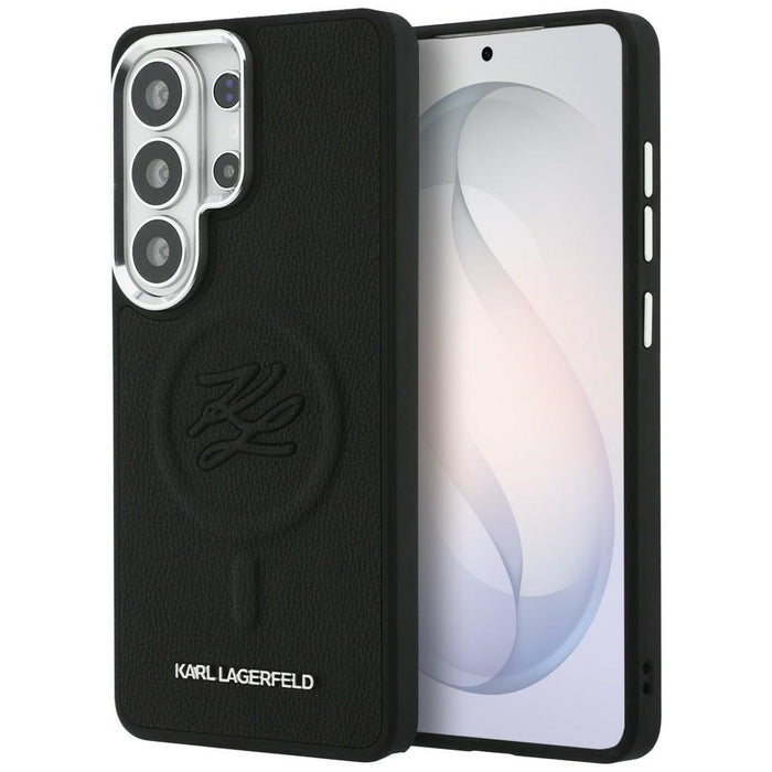 Калъф MagSafe с релефни инициали и пръстен Karl Lagerfeld за Samsung Galaxy S26 Ultra - черен