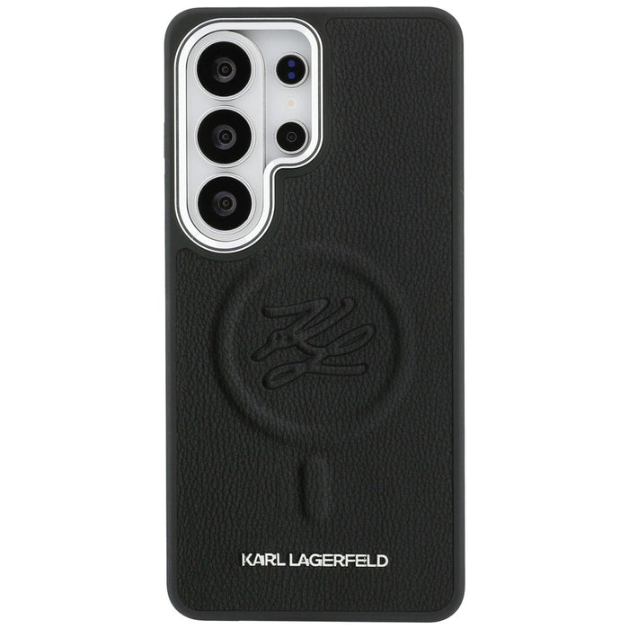Калъф MagSafe с релефни инициали и пръстен Karl Lagerfeld за Samsung Galaxy S26 Ultra - черен