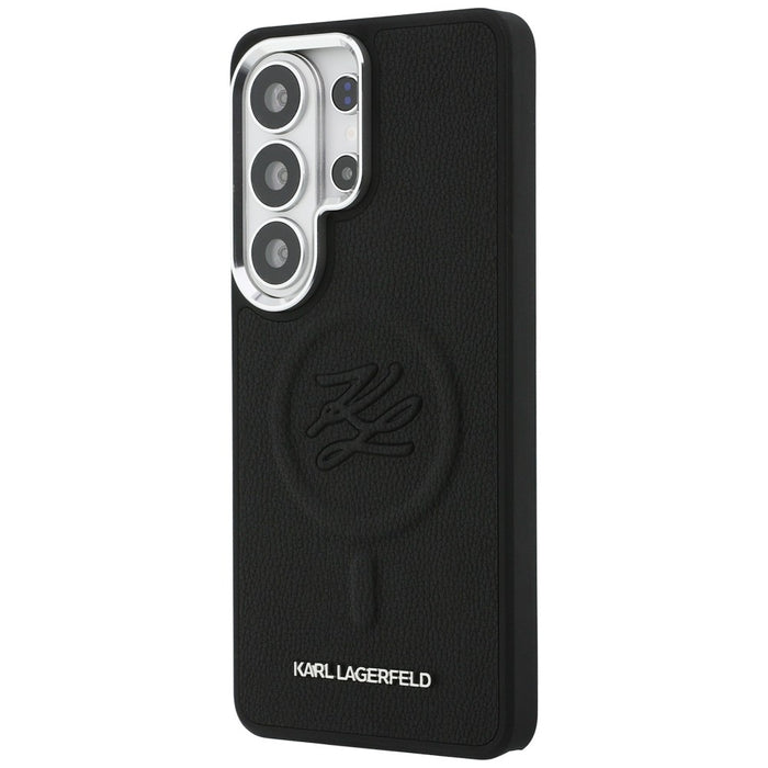 Калъф MagSafe с релефни инициали и пръстен Karl Lagerfeld за Samsung Galaxy S26 Ultra - черен