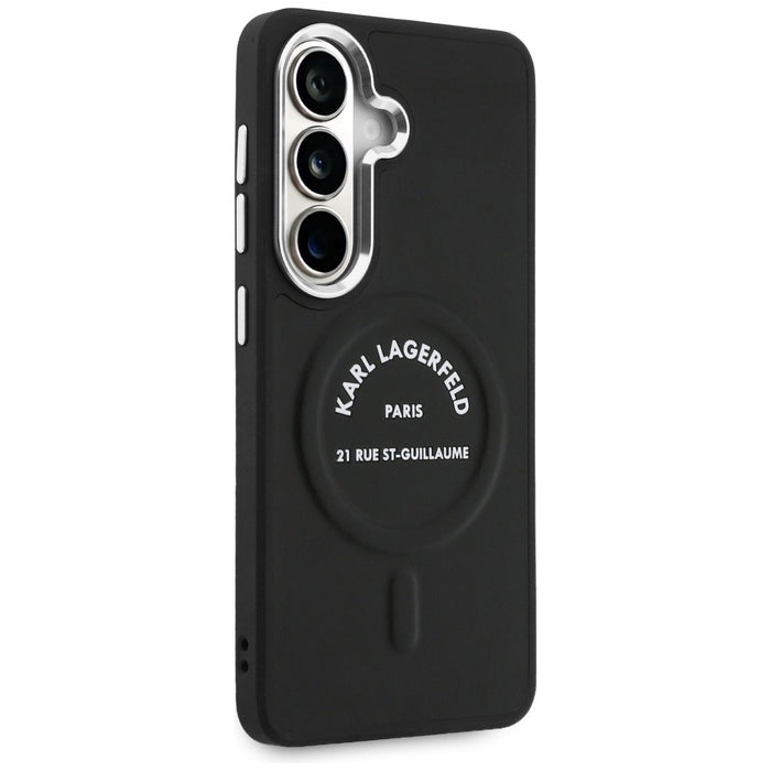 Кейс Karl Lagerfeld Embossed Ring RSG Logo MagSafe за Samsung Galaxy S26 - черен