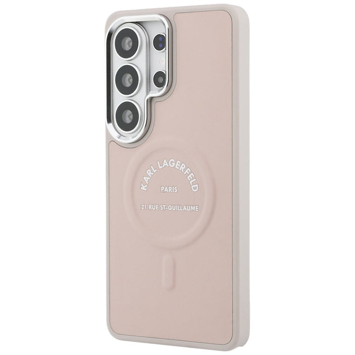 Калъф Karl Lagerfeld Embossed Ring RSG Logo MagSafe за Samsung Galaxy S26 Ultra - розов