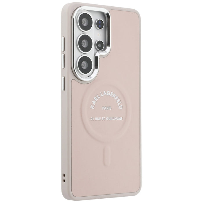 Калъф Karl Lagerfeld Embossed Ring RSG Logo MagSafe за Samsung Galaxy S26 Ultra - розов