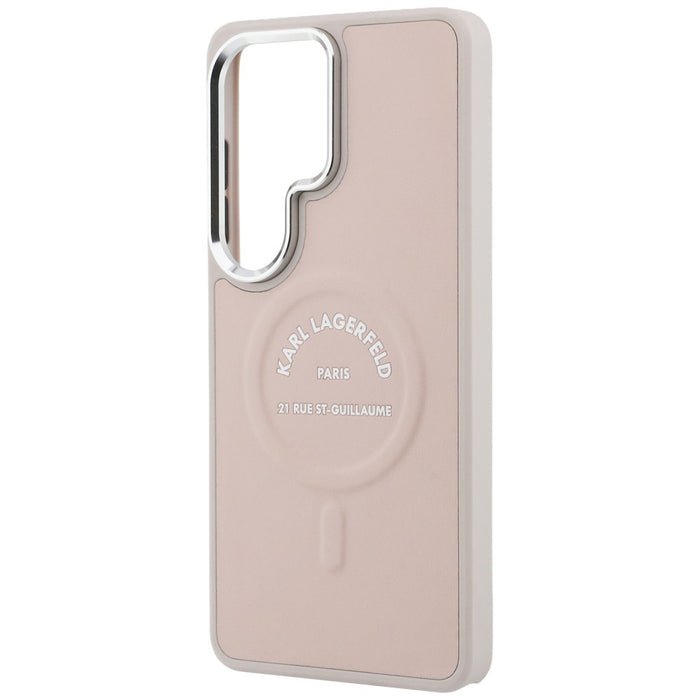 Калъф Karl Lagerfeld Embossed Ring RSG Logo MagSafe за Samsung Galaxy S26 Ultra - розов