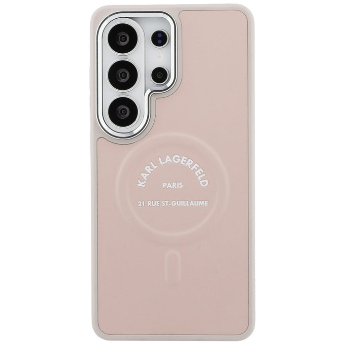 Калъф Karl Lagerfeld Embossed Ring RSG Logo MagSafe за Samsung Galaxy S26 Ultra - розов