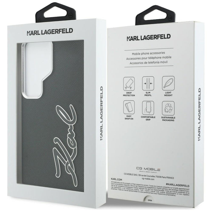 Метален калъф с лого на Karl Lagerfeld за Samsung Galaxy S26 Ultra - черен